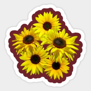 bunch of flowers, sunflowers, sunflower, blooming Sticker